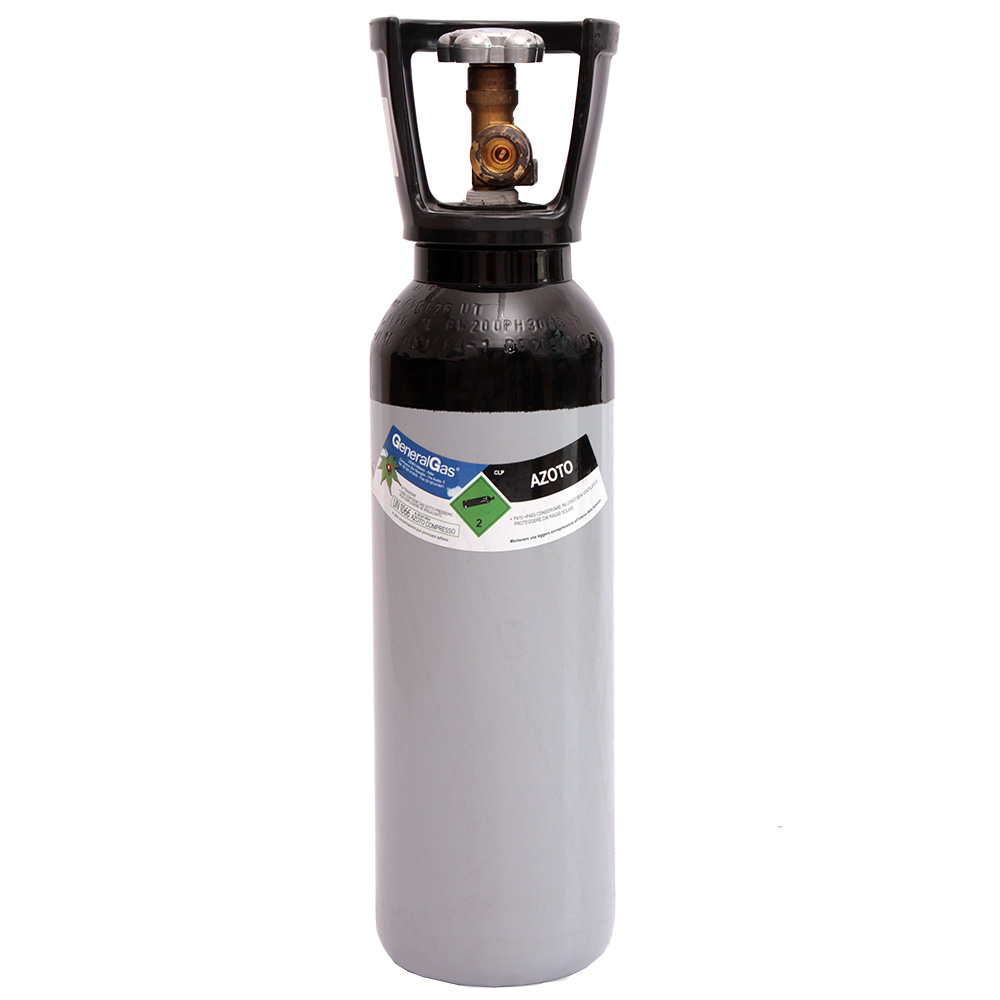  Nitrogen gas cylinder 5 lt 200 bar - loaded with 1 cum of nitrogen gas, complete with valve